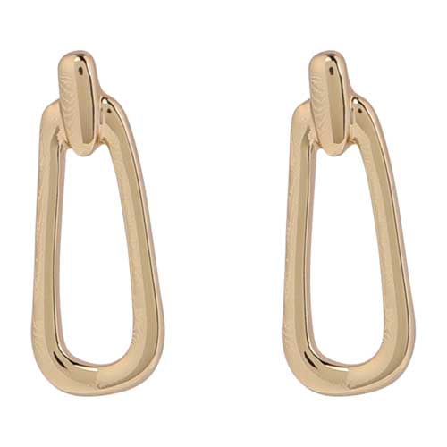 Merx Fashion Boxy Oval Stud Earrings in Gold or Silver