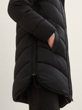Load image into Gallery viewer, Tom Tailor Black Winter Recycled Down Puffer Coat with Hood

