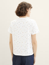 Load image into Gallery viewer, Tom Tailor Crew Neck Off-White Multi Colour Print Cotton Tee
