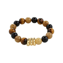 Load image into Gallery viewer, Pilgrim UNFOLD Semi-Precious Stones Tiger Eye Bracelet - Brown & Gold Plated
