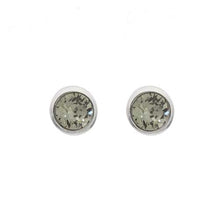 Load image into Gallery viewer, Rhodium Stud Earrings