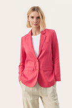 Load image into Gallery viewer, Part Two Claret Blazer - 100% Linen
