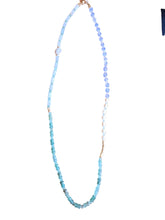 Load image into Gallery viewer, Long Necklace with Matte Gold & Semi Precious Green Stones