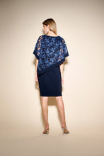 Load image into Gallery viewer, Joseph Ribkoff Lace &amp; Sequin Cape Sheath Dress in Midnight Blue or Latte
