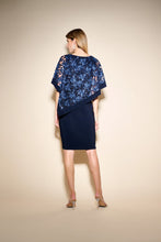 Load image into Gallery viewer, Joseph Ribkoff Lace & Sequin Cape Sheath Dress in Midnight Blue or Latte