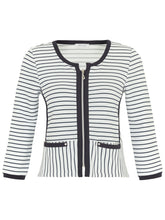 Load image into Gallery viewer, Dolcezza Black &amp; White Stripe Zip Jacket
