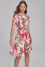 Load image into Gallery viewer, Joseph Ribkoff Vanilla Multi Floral Print Scuba Crepe Fit-And-Flare Dress
