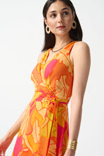 Load image into Gallery viewer, Joseph Ribkoff Pink Multi Chiffon Tropical Print Fit and Flare Dress
