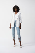 Load image into Gallery viewer, Joseph Ribkoff Woven Jacquard Boxy Blazer in White