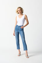Load image into Gallery viewer, Joseph Ribkoff Denim Medium Blue Slim Fit Cropped Jeans
