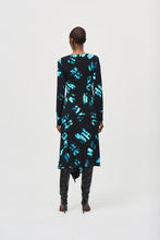 Load image into Gallery viewer, Joseph Ribkoff Black Multi Silky Knit Print Wrap Dress

