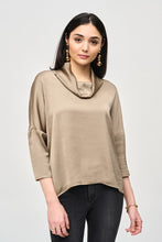 Load image into Gallery viewer, Joseph Ribkoff Java Satin Cowl Neck High-Low Top
