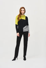 Load image into Gallery viewer, Joseph Ribkoff Black Multi Colour Block Jacquard Sweater
