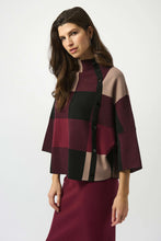 Load image into Gallery viewer, Joseph Ribkoff Plaid Jacquard Sweater Knit Top