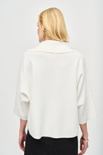 Load image into Gallery viewer, Joseph Ribkoff Vanilla Jacquard Zippered Collared Sweater
