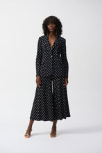 Load image into Gallery viewer, Joseph Ribkoff Black & Vanilla Silky Knit Dot Print Boxy Blazer