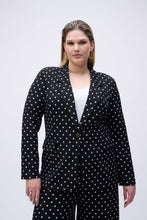 Load image into Gallery viewer, Joseph Ribkoff Black & Vanilla Silky Knit Dot Print Boxy Blazer