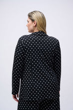 Load image into Gallery viewer, Joseph Ribkoff Black & Vanilla Silky Knit Dot Print Boxy Blazer