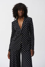 Load image into Gallery viewer, Joseph Ribkoff Black & Vanilla Silky Knit Dot Print Boxy Blazer