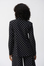 Load image into Gallery viewer, Joseph Ribkoff Black & Vanilla Silky Knit Dot Print Boxy Blazer