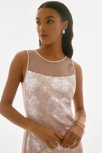 Load image into Gallery viewer, Joseph Ribkoff Beige Silver Signature Brocade Floral Print Sheath Dress