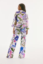 Load image into Gallery viewer, Joseph Ribkoff Off White & Multi Shadow Stripe Floral Print Trapeze Jacket