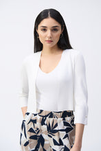 Load image into Gallery viewer, Joseph Ribkoff Sweater Knit Cover-Up with Pearl Ornament in Vanilla, Midnight Blue or Black