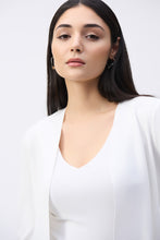 Load image into Gallery viewer, Joseph Ribkoff Sweater Knit Cover-Up with Pearl Ornament in Vanilla, Midnight Blue or Black