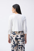 Load image into Gallery viewer, Joseph Ribkoff Sweater Knit Cover-Up with Pearl Ornament in Vanilla, Midnight Blue or Black