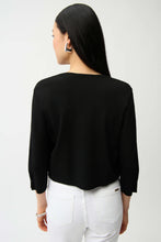 Load image into Gallery viewer, Joseph Ribkoff Sweater Knit Cover-Up with Pearl Ornament in Vanilla, Midnight Blue or Black