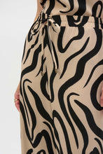 Load image into Gallery viewer, Joseph Ribkoff Beige Black Gauze Abstract Print Wide Leg Pants