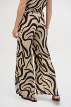Load image into Gallery viewer, Joseph Ribkoff Beige Black Gauze Abstract Print Wide Leg Pants