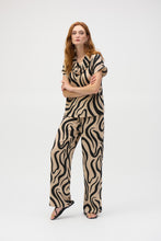 Load image into Gallery viewer, Joseph Ribkoff Beige Black Gauze Abstract Print Cowl Neck Top