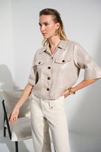 Load image into Gallery viewer, Joseph Ribkoff Foiled Linen Blend Short Sleeve Boxy Jacket
