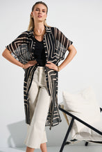 Load image into Gallery viewer, Joseph Ribkoff Black & Beige Geometric Print Long Blouse/Caftan