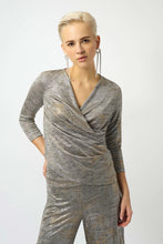 Load image into Gallery viewer, Foiled Mélange Knit Wrap Top