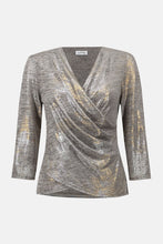 Load image into Gallery viewer, Foiled Mélange Knit Wrap Top