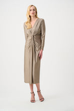 Load image into Gallery viewer, Signature | Satin Effect Knit Draped V-Neck Sheath Dress