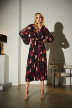 Load image into Gallery viewer, Signature | Pleated Chiffon Floral Fit & Flare Dress