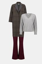 Load image into Gallery viewer, Joseph Ribkoff Wool Blend Plaid Double-Faced Coat