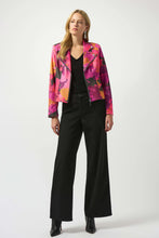 Load image into Gallery viewer, Foiled Faux Suede Abstract Print Fitted Jacket