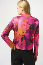 Load image into Gallery viewer, Foiled Faux Suede Abstract Print Fitted Jacket