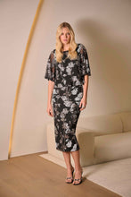 Load image into Gallery viewer, Sequin Embroidered Floral Print Pencil Skirt
