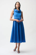 Load image into Gallery viewer, Silky Knit And Memory Fit and Flare Dress With Shawl Collar