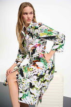 Load image into Gallery viewer, Crinkled Woven Tropical Print Shirt Dress