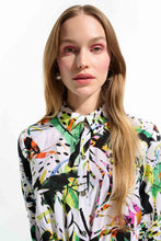 Load image into Gallery viewer, Crinkled Woven Tropical Print Shirt Dress