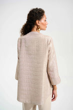 Load image into Gallery viewer, Signature | Foiled Textured Jacquard Trapeze Jacket With Statement Button