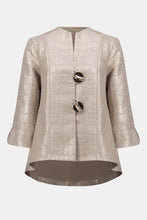 Load image into Gallery viewer, Signature | Foiled Textured Jacquard Trapeze Jacket With Statement Button