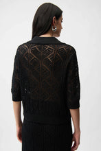 Load image into Gallery viewer, Cotton Blend Open Stitch Sweater with Polo Collar