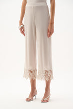 Load image into Gallery viewer, Silky Knit Culotte Pants With Guipure Lace Hem